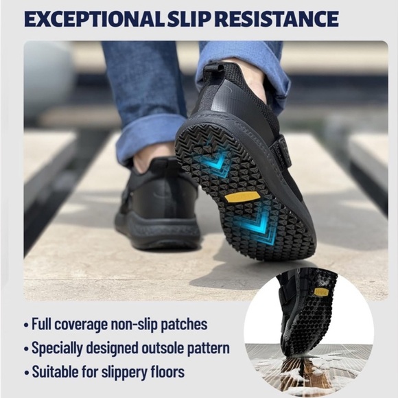 🆕 Men's Mesh Non Slip Work Shoes Slip On Casual Breathable Sneakers Footwear 11 - Picture 2 of 11